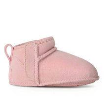 Load image into Gallery viewer, Pink baby bootie on a white background
