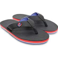 Load image into Gallery viewer, GRATEFUL-DEAD-REVERB-WATERPROOF-FLIP-FLOP-SIDE-VIEW
