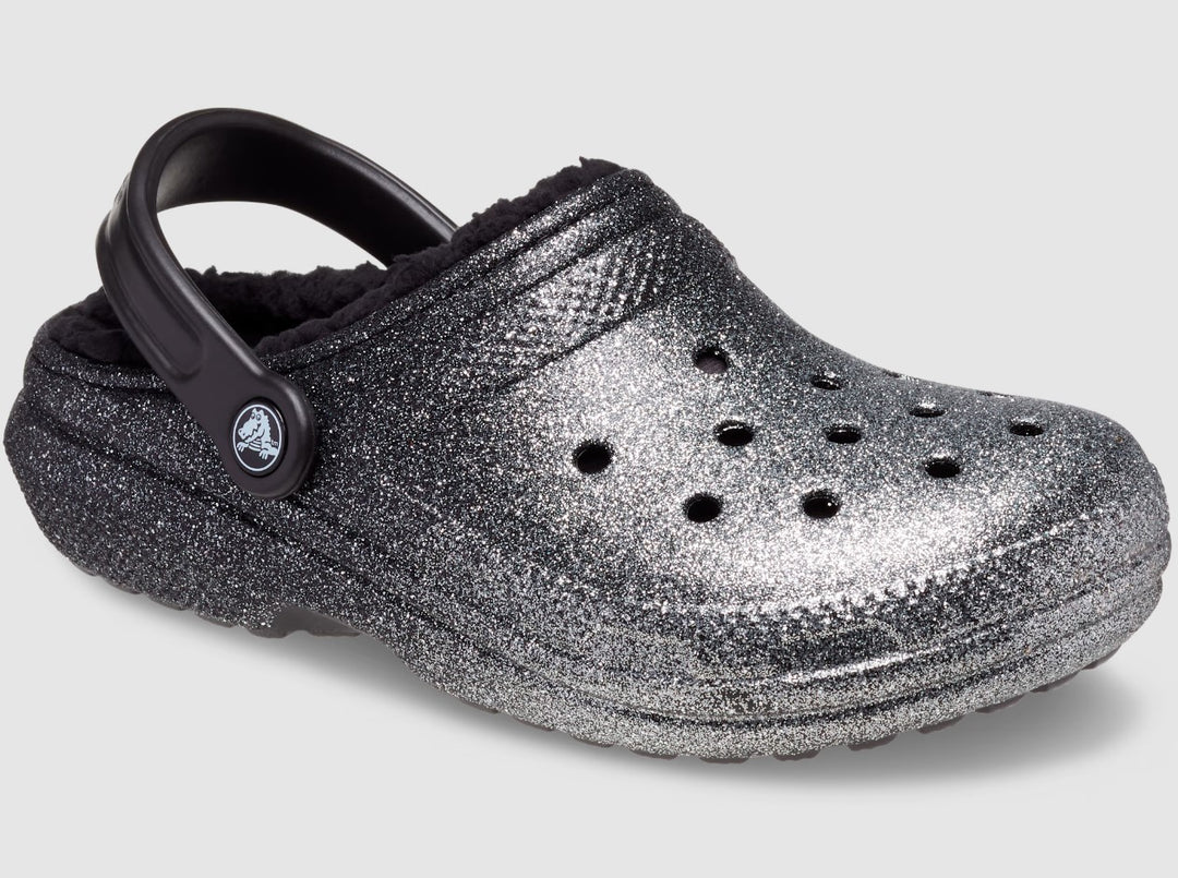 柚木　1113 Crocs Classic Glitter Lined Clog - Little's Shoes – Littles Shoes