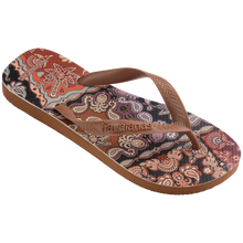 Load image into Gallery viewer, FARM RIO BROWN SCARF FLIP FLOPS
