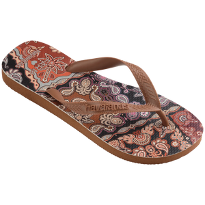 FARM RIO BROWN SCARF FLIP FLOPS