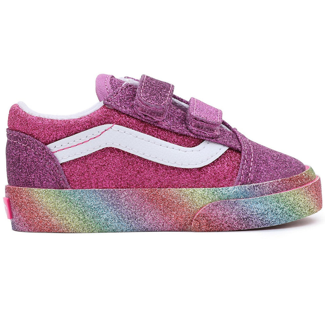 gewoon Pompeii aanraken Vans Old Skool V Glitter Rainglow Toddler - Little's Shoes – Littles Shoes