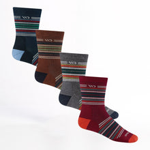 Load image into Gallery viewer, MEN'S MULTI STRIPE  CUSHIONED MICRO CREW 4-PACK
