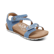Load image into Gallery viewer, JILLIAN-BRAIDED-QUARTER-STRAP-SANDAL-SIDE-VIEW
