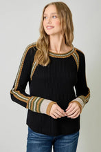Load image into Gallery viewer, RAGLAN SLEEVE TRIM DETAIL SWATER TOP
