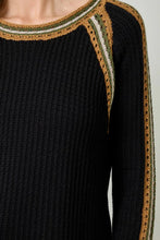 Load image into Gallery viewer, RAGLAN SLEEVE TRIM DETAIL SWATER TOP
