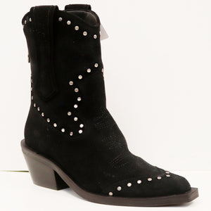 SUEDE WESTERN BOOT WITH STUDS