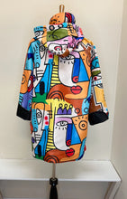 Load image into Gallery viewer, CUBISM-ART-REVERSIBLE-RAINCOAT-FRONT-VIEW
