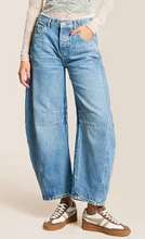 Load image into Gallery viewer, GOOD-LUCK-MID-RISE-BARREL-JEAN-FRONT-VIEW
