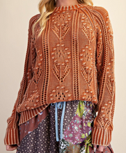 Load image into Gallery viewer, LONG SLEEVE FLOWER SWEATER
