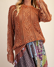 Load image into Gallery viewer, LONG SLEEVE FLOWER SWEATER
