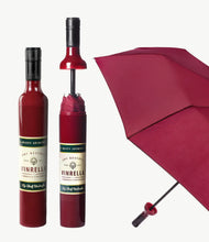 Load image into Gallery viewer, BURGUNDY LABELED BOTTLE UMBRELLA
