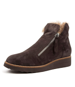 OPAL FUR SUEDE WEDGE BOOT