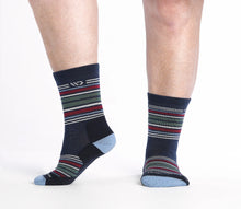 Load image into Gallery viewer, MEN'S MULTI STRIPE  CUSHIONED MICRO CREW 4-PACK
