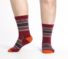 Load image into Gallery viewer, MEN'S MULTI STRIPE  CUSHIONED MICRO CREW 4-PACK
