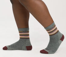 Load image into Gallery viewer, WOMEN'S MULTI STRIPE CUSHIONED MICRO CREW SOCKS
