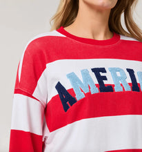 Load image into Gallery viewer, AMERICA RUGBY STRIPED SWEATSHIRT
