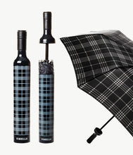 Load image into Gallery viewer, BLACK PLAID BOTTLE UMBRELLA
