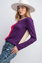 Load image into Gallery viewer, COLOR BLOCK RIBBED TOP
