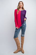 Load image into Gallery viewer, COLOR BLOCK RIBBED TOP
