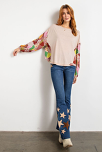 Load image into Gallery viewer, PRINTED SLEEVES COTTON TOP
