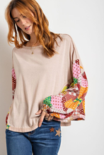 Load image into Gallery viewer, PRINTED SLEEVES COTTON TOP
