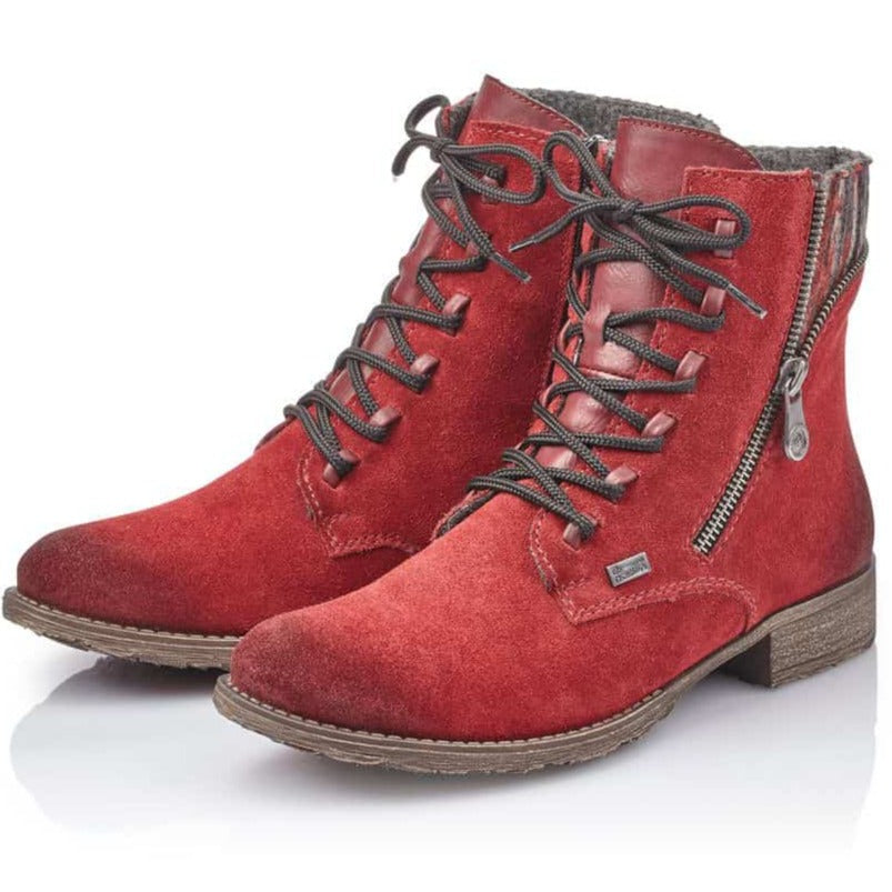 WOVEN SIDE-ZIP LACE BOOT