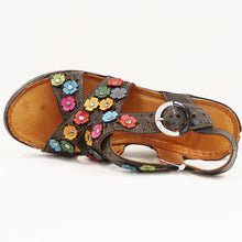 Load image into Gallery viewer, FLOWER X-STRAP WEDGE SANDAL
