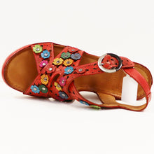 Load image into Gallery viewer, FLOWER X-STRAP WEDGE SANDAL
